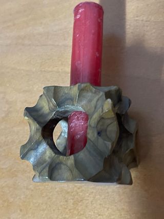 Portavelas madera antiguos (2 unidades)