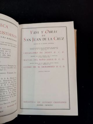 Vida y obras completas de San Juan de la Cruz. BAC