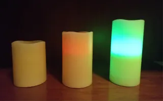 Set 3 Candele LED Color Cera Telecomando