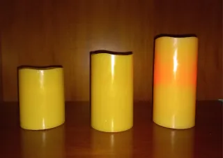 Set 3 Candele LED Color Cera Telecomando