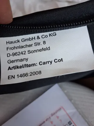 Bolsa Saco Moisés Hauck + Colchón Bebé Nuevo