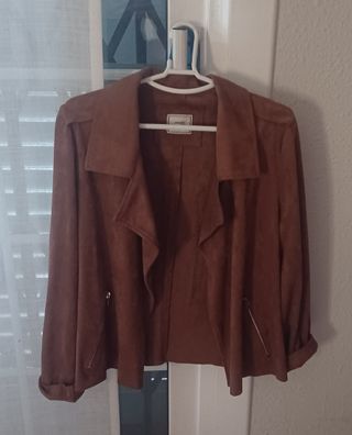 Chaqueta Biker Antelina camel