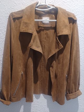 Chaqueta Biker Antelina camel