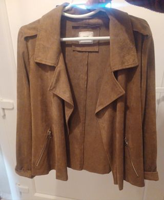 Chaqueta Biker Antelina camel