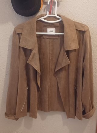 Chaqueta Biker Antelina camel