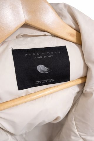 Plumífero Zara Woman Beige Relleno de plumón(down)