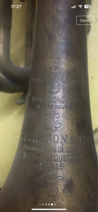 Corneta antigua Couesnon & Cie (París) – Modelo Nº 2 Exposition Universelle 1900 – Hors Concours