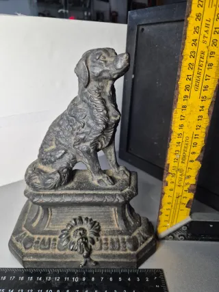 Antiguo sujetapuertas perro hierro fundido