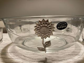 Set ciotole in vetro vintage floreale