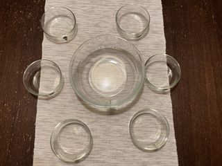 Set ciotole in vetro vintage floreale