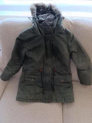 Abrigo verde GREYSE talla L con capucha