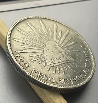1 Peso México 1900 AM República Mexicana