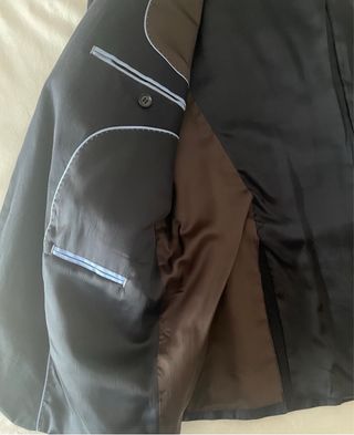 Americana de caballero azul marino