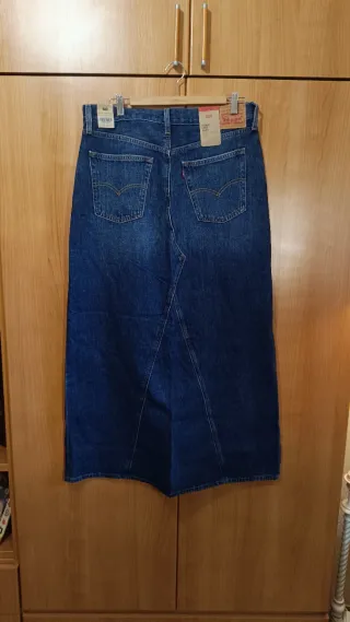 Falda larga vaquera Levi's azul