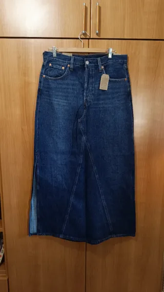Falda larga vaquera Levi's azul