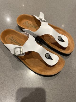 Sandalias Autenti Piel Blancas