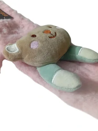 Sciarpa bambina rosa con orsetto peluche