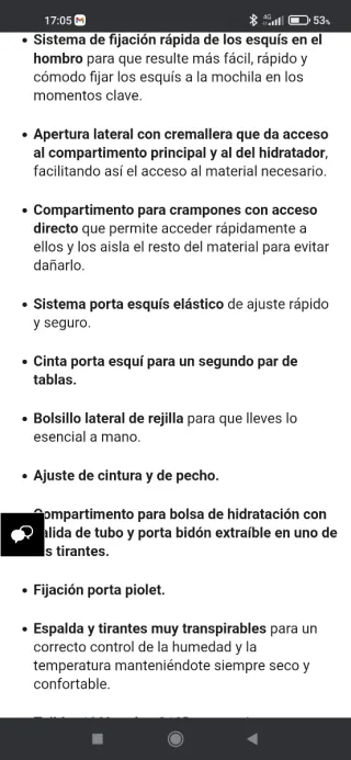 Mochila Ternua Esquí Travesía