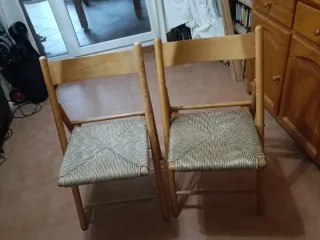 3 Sillas plegables vintage enea madera