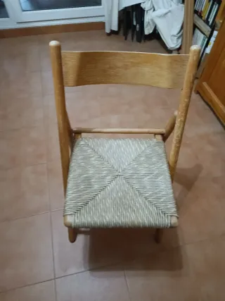 3 Sillas plegables vintage enea madera