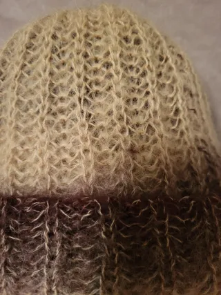 Berretto lana sfumato beige marrone