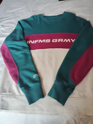 Sudadera Color Block Beige y Verde