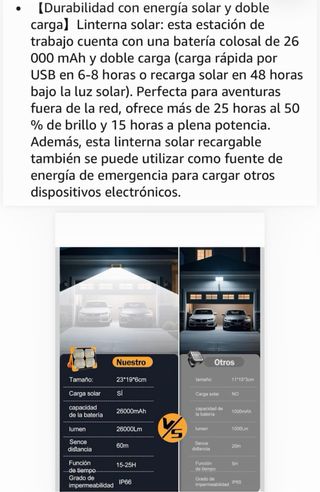 Proyector Focos LED 200W Solar USB Recargable