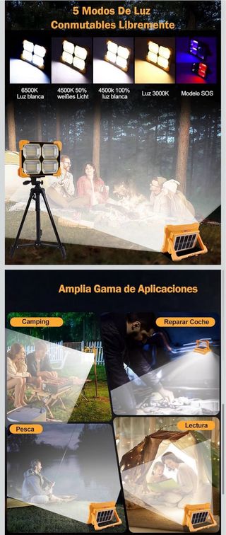 Proyector Focos LED 200W Solar USB Recargable