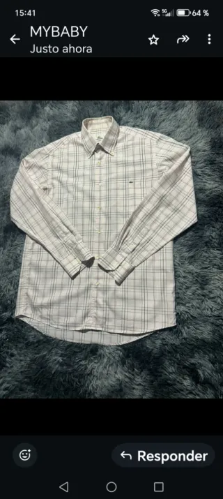 Camisa Lacoste Vintage Cuadros Beige/Blanco