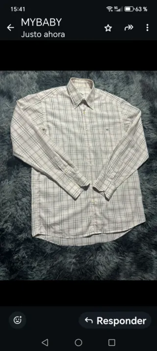 Camisa Lacoste Vintage Cuadros Beige/Blanco