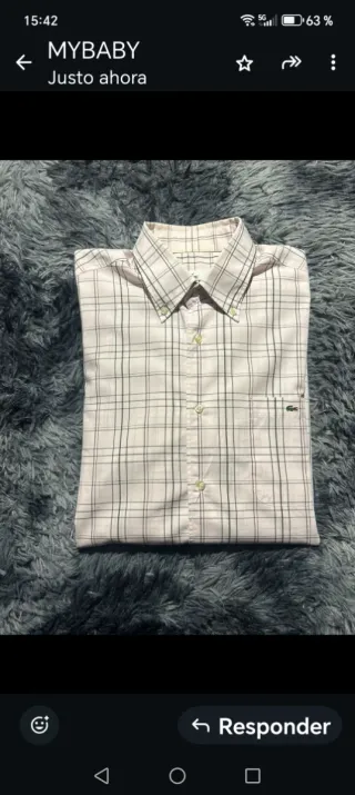 Camisa Lacoste Vintage Cuadros Beige/Blanco