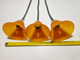 Lampadario 3 braccia Arancione Vetro