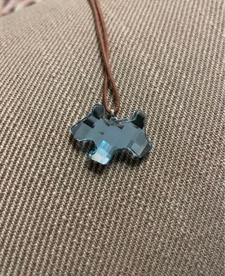 Collana Swarovski cane cristallo azzurro