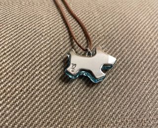 Collana Swarovski cane cristallo azzurro