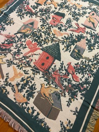 Manta Tapiz Reversible Pájaros 130x160cm