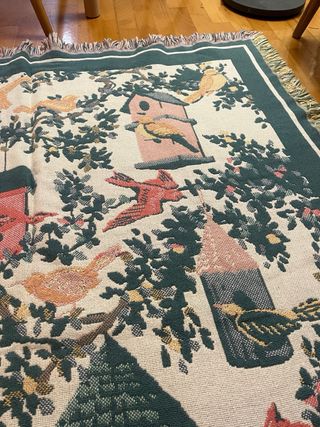 Manta Tapiz Reversible Pájaros 130x160cm