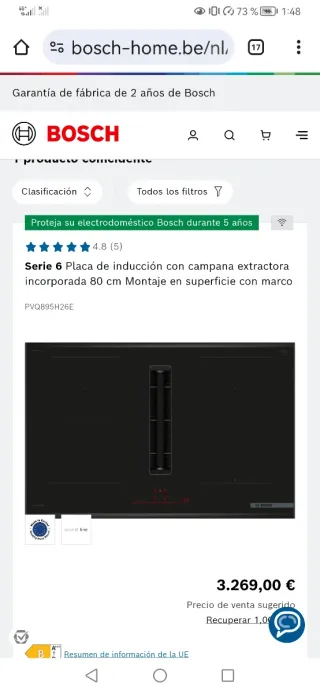 Placa Inducción Bosch Serie 6 Nueva