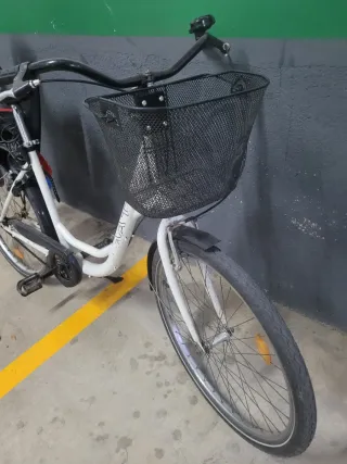 Bicicleta paseo con silla y cesta