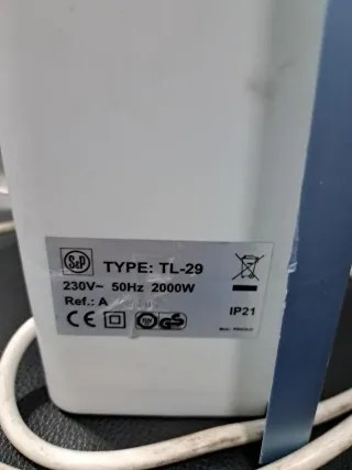 Calefactor eléctrico azul