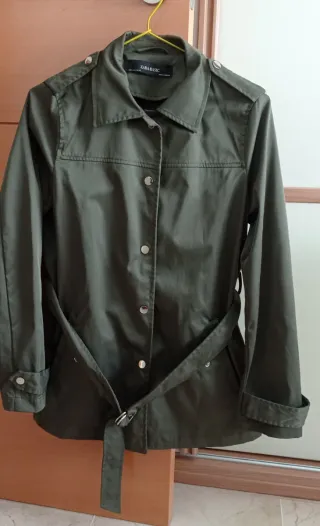 Chaqueta Zara Basic Verde Militar Talla S