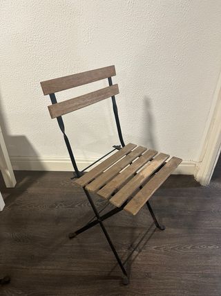 Silla plegable madera y metal