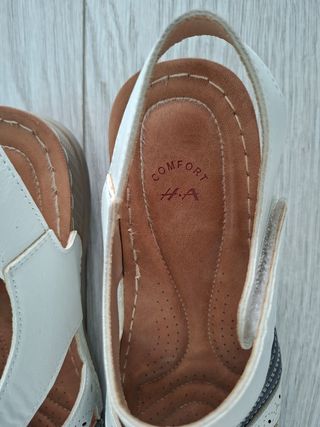 Sandalias nuevas mujer blancas y azules, sin marca