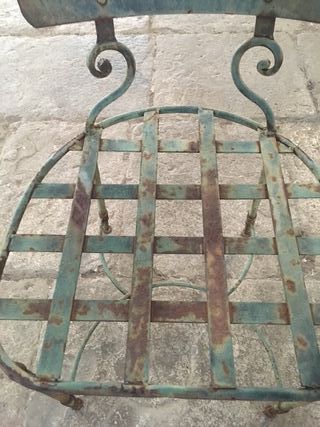 4x Sillas de jardín de hierro forjado Francesas