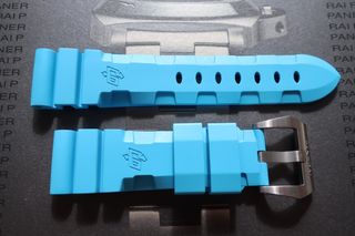 Cinturino in gomma chiaro blu per Panerai 22mm