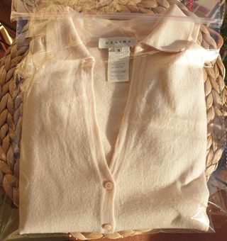 Cardigan Céline Paris Cashmere Seta Beige S