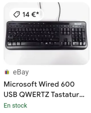 Teclado Microsoft Wired 600 USB QWERTZ