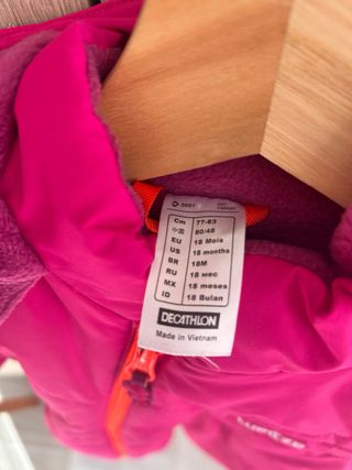 Mono de esquí niña Wedze rosa