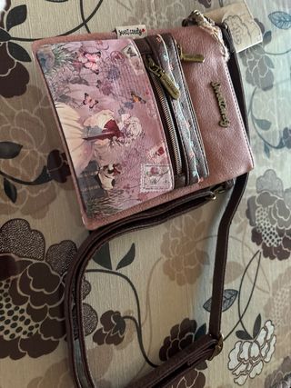 Bolso Sweet Candy juvenil rosa y marrón