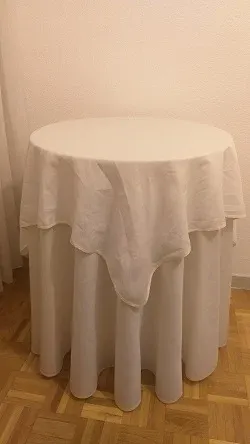 2 Mesas Camillas Redondas Tela