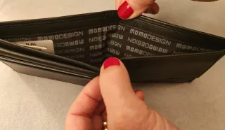 Portafoglio Momodesign uomo pelle nera piccolo